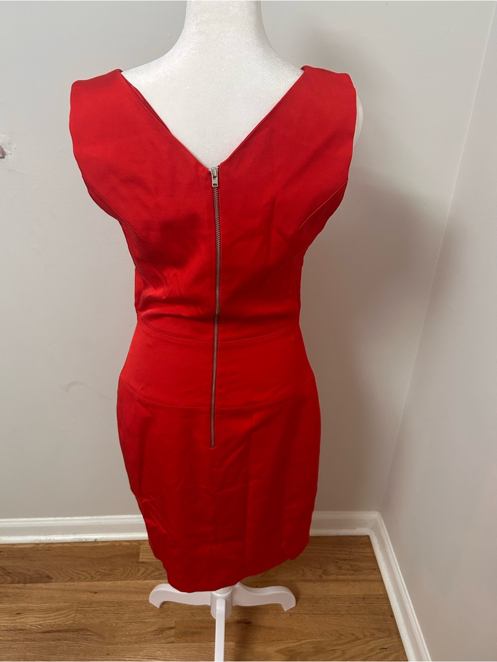 French Connection Red Cutout Bodycon Mini Dress UK 10 US 6 Exposed Zip - Picture 4 of 7